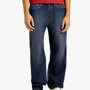 man wearing loose fit jeans