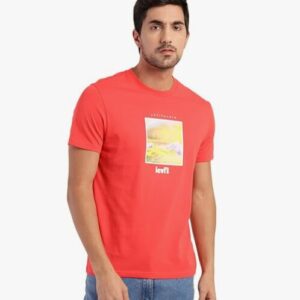 man wearing orange t shirt