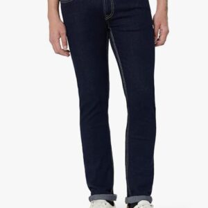 man wearing straight fit jeans